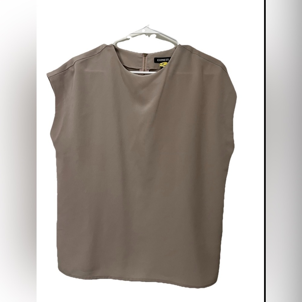 EXPRESS SLEEVELESS TOP WOMENS XS TEE TANK T SHIRT Beige (0215)